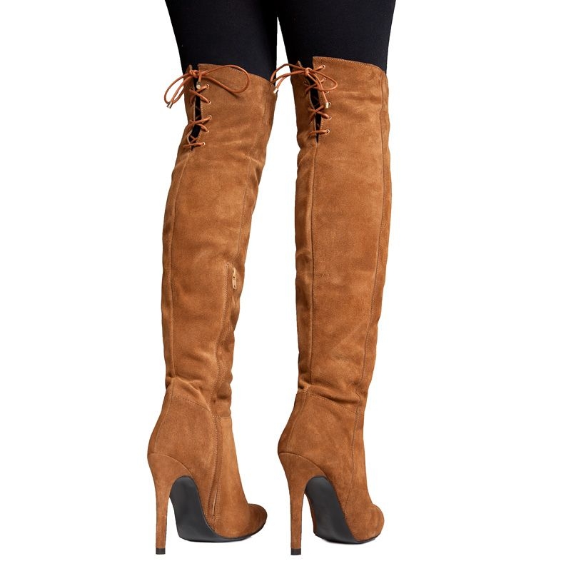 botas altas marrones de ante Marissa Mas34